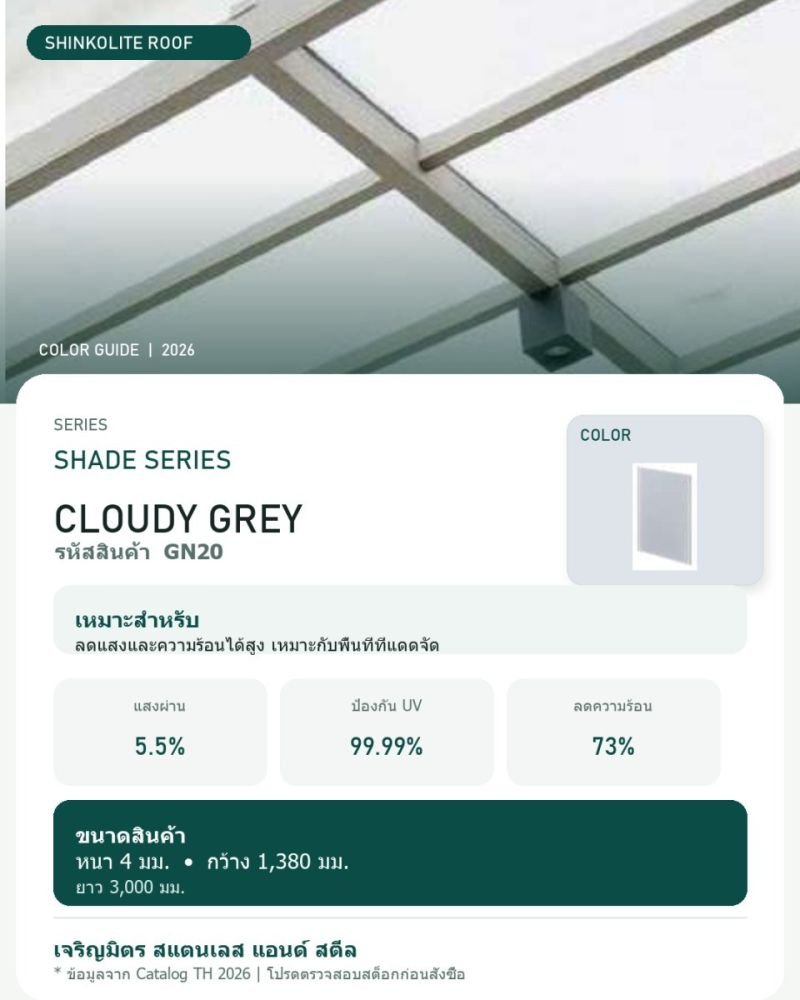 Shinkolite Shade Series Cloudy Grey (GN20)